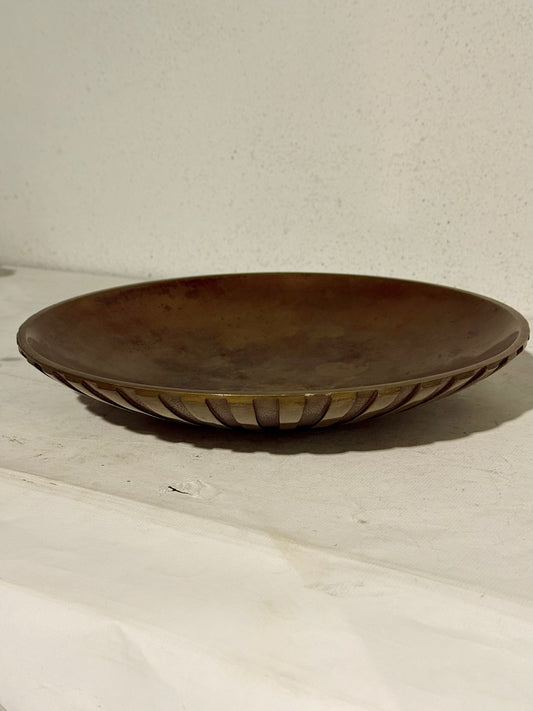 Antik riflet Art Deco bronze fad