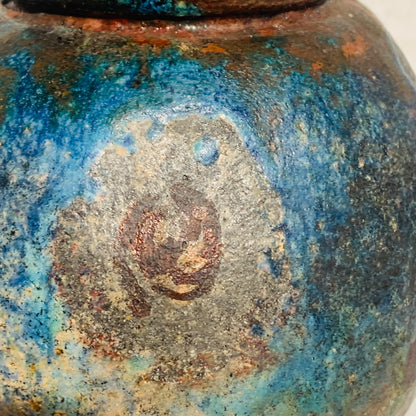 Vintage Raku stentøjs vase, signeret