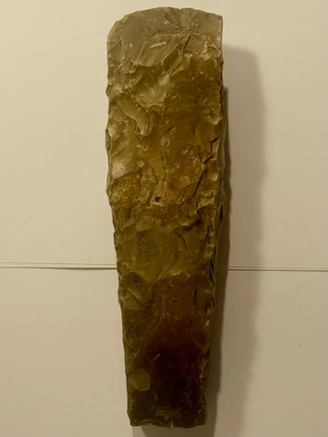 Danish antique. Thick-cracked Lindø axe in flint. Late Jættestuet period.