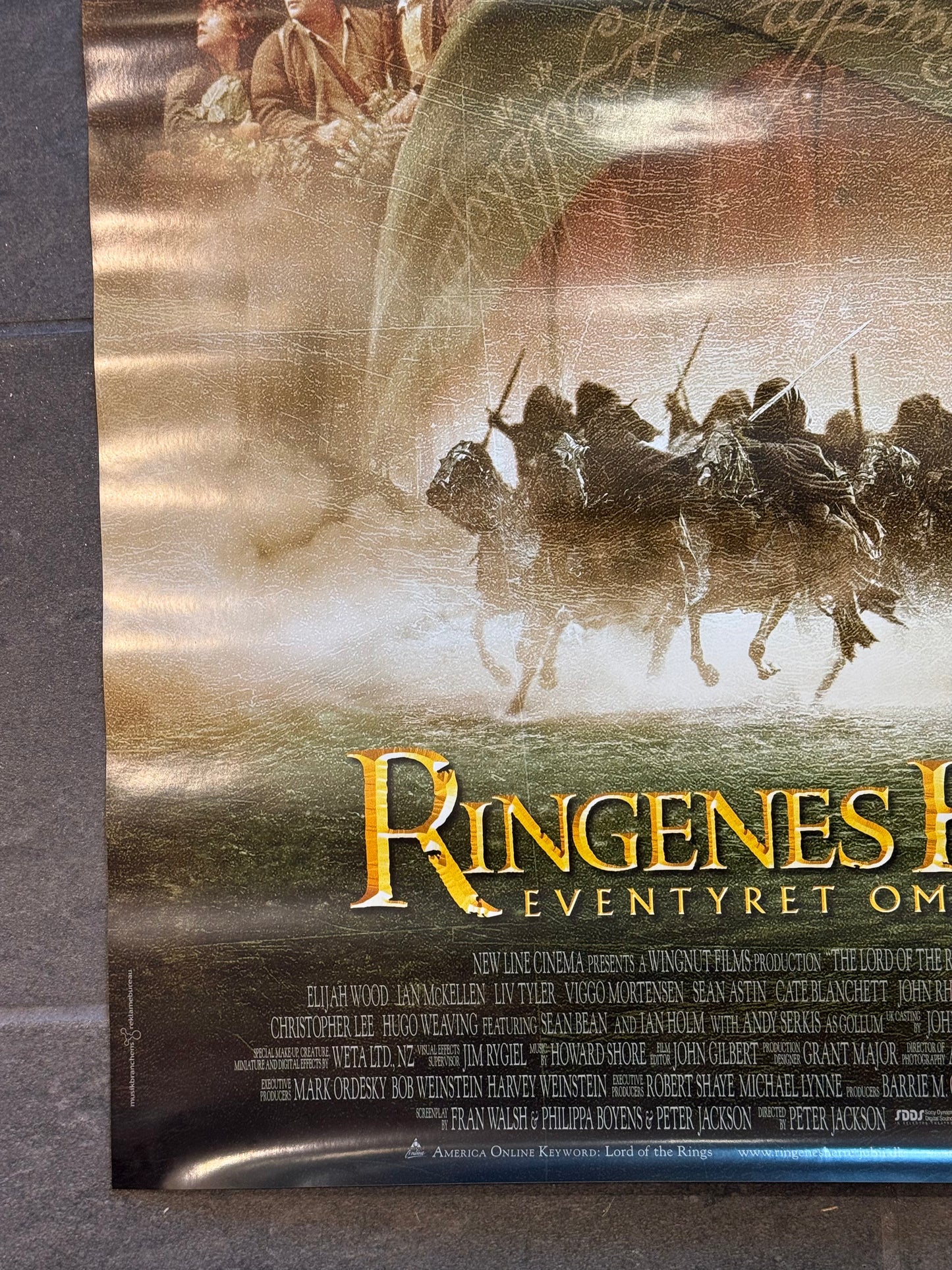 Ringenes Herre, Eventyret om ringen. Original dansk premiere plakat, fra 2001.