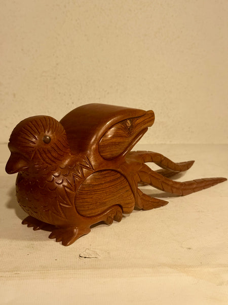 Vintage teak paradise flycatcher box.