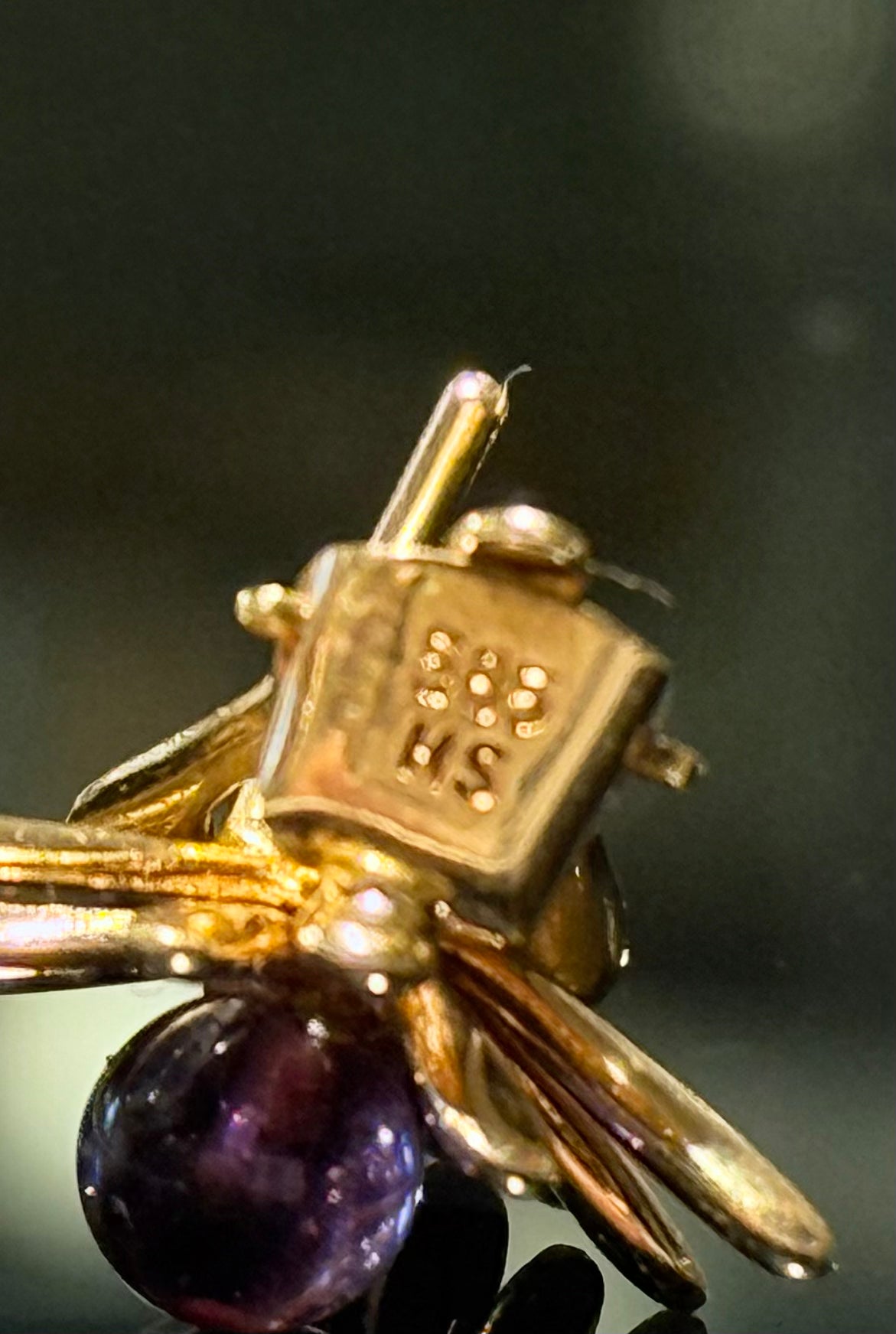 Hermann Siersbøl (1948-64) Vintage 14K guld øreringe med Amethyst.