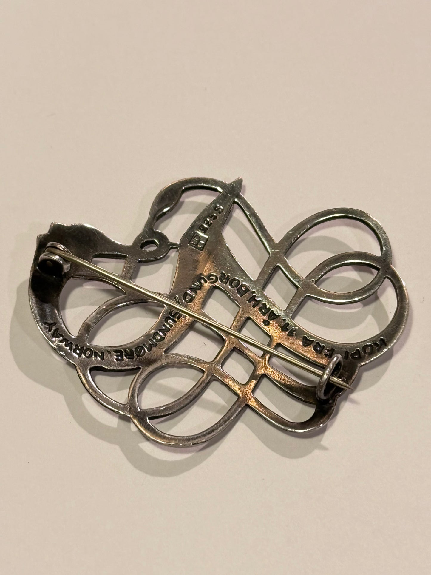 Harry Pedersen(1947-86) Norsk viking sterling sølv broche