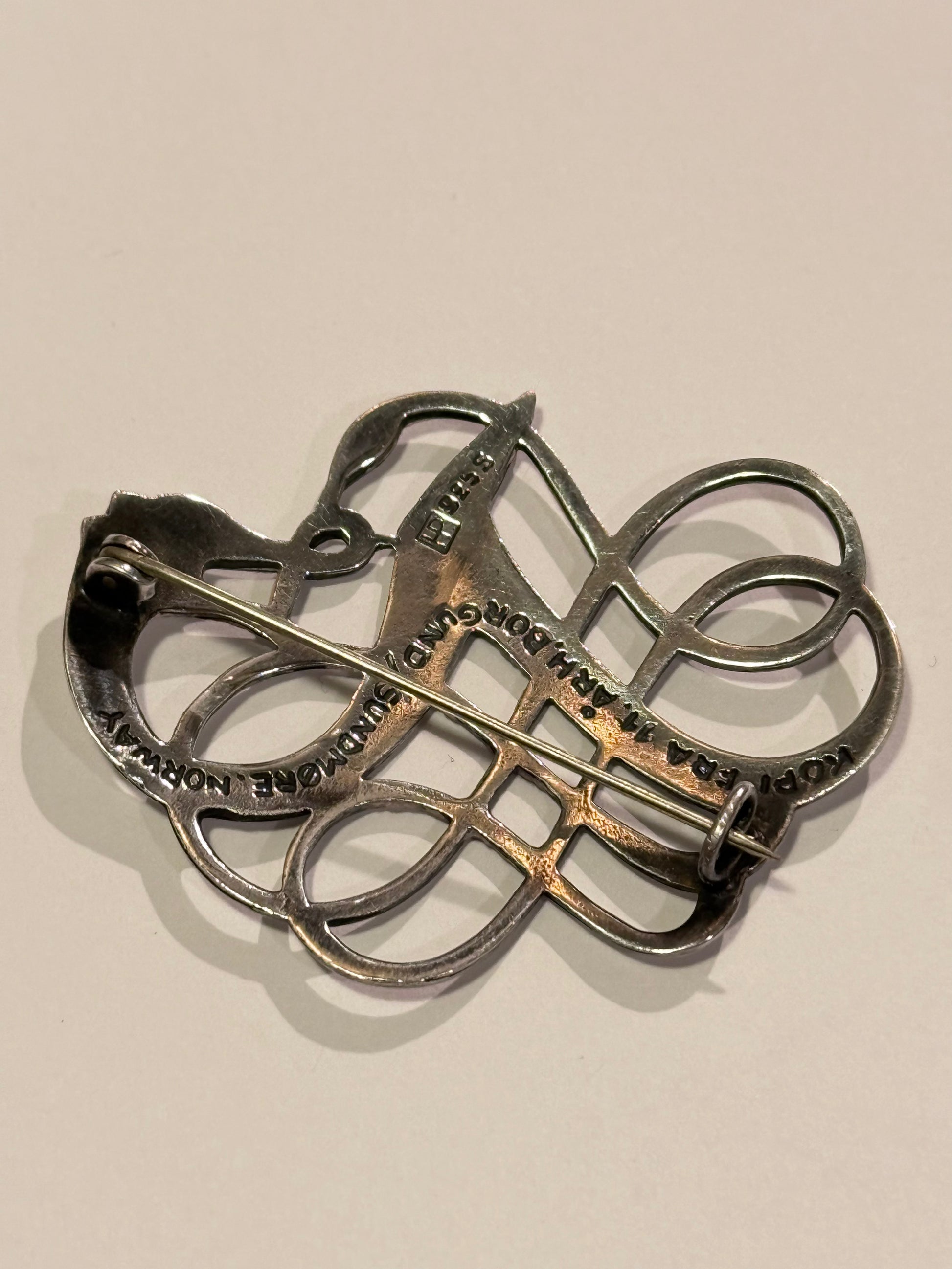 Harry Pedersen(1947-86) Norsk viking sterling sølv broche
