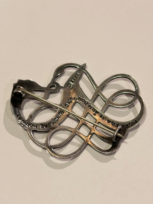 Harry Pedersen(1947-86) Norsk viking sterling sølv broche