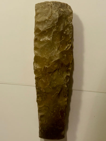Danish antique. Thick-cracked Lindø axe in flint. Late Jættestuet period.