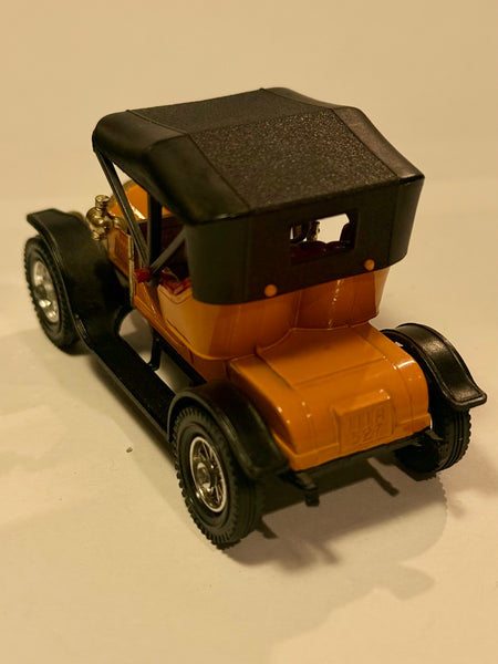 Vintage Lesney Matchbox 1909 Opel coupé metal bil, fra 1970érne.