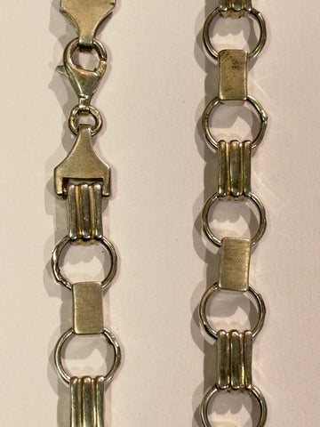 Vintage Fancy link sterling sølvkæde. 47 cm. Fra slut 1900 tallet