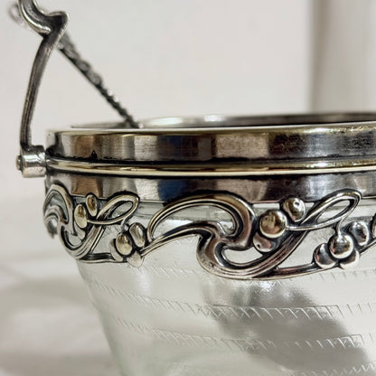 Antik Art Nouveau sølvbelagt kandisskål. Fra start 1900 tallet.