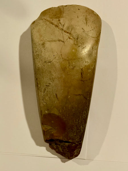Danish antique. Pointed-nosed four-sided flint axe. Type III. Funnel Beaker culture.