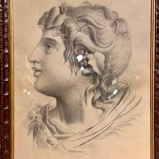 Afrodite. Antik blyants tegning fra start/midt 1800 tallet.