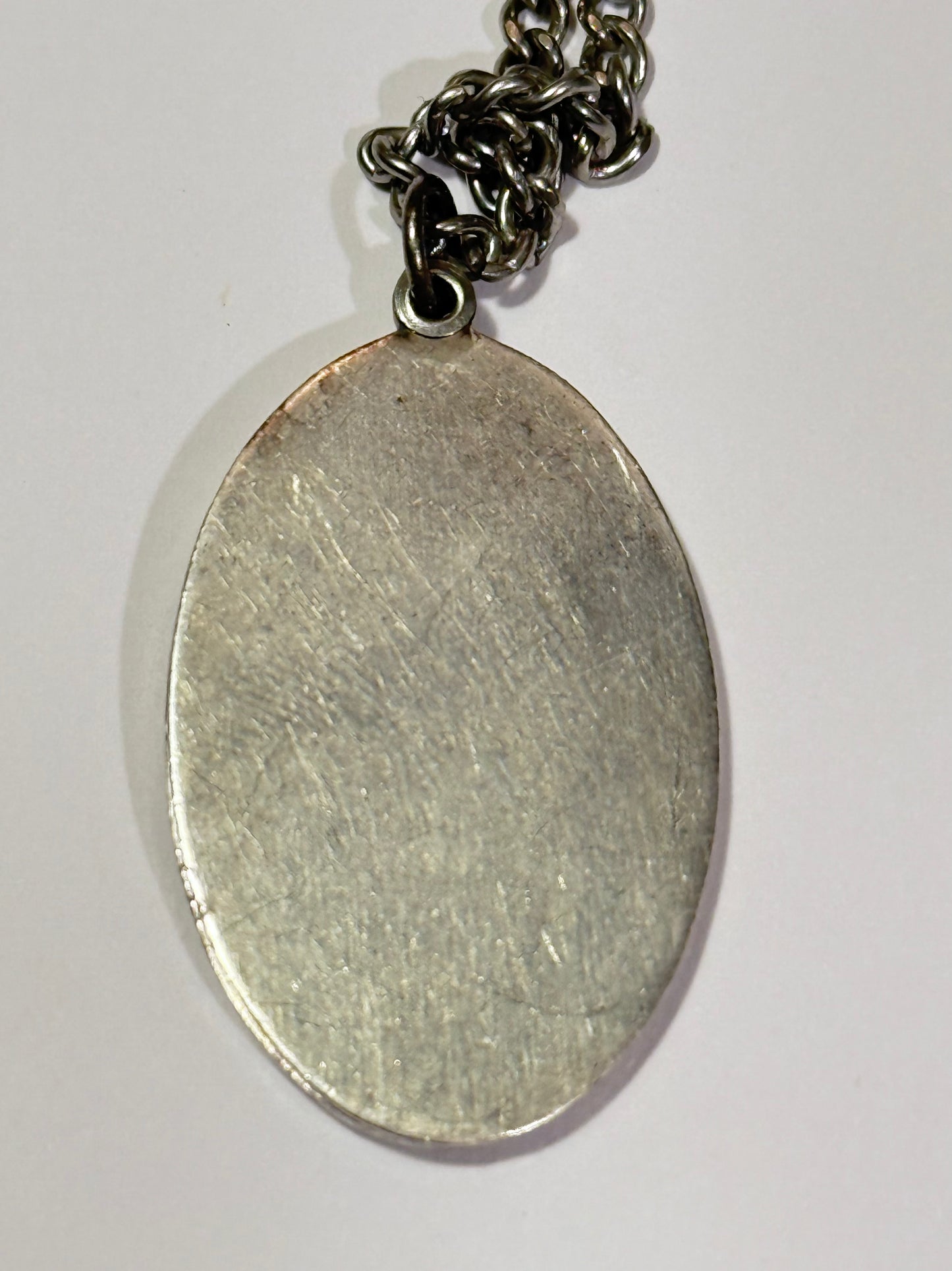 Vintage skt. christopher protect us sølv medaljon & kæde