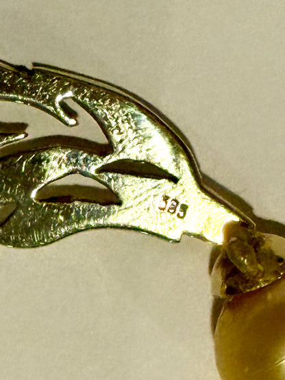 Vintage ægte Gylden perlehalskæde med stor guld lås. Fra midt/slut 1900 tallet.