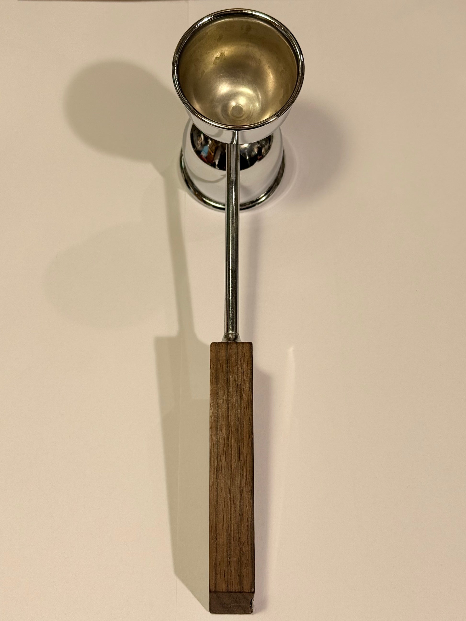 Vintage dobbelt cocktail målebæger i stål & palisander