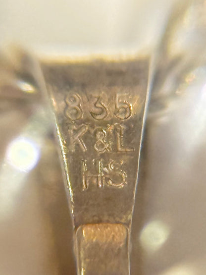 Hermann Siersbøl (1924-1964) Modernistisk sølv medaljon vedhæng & kæde