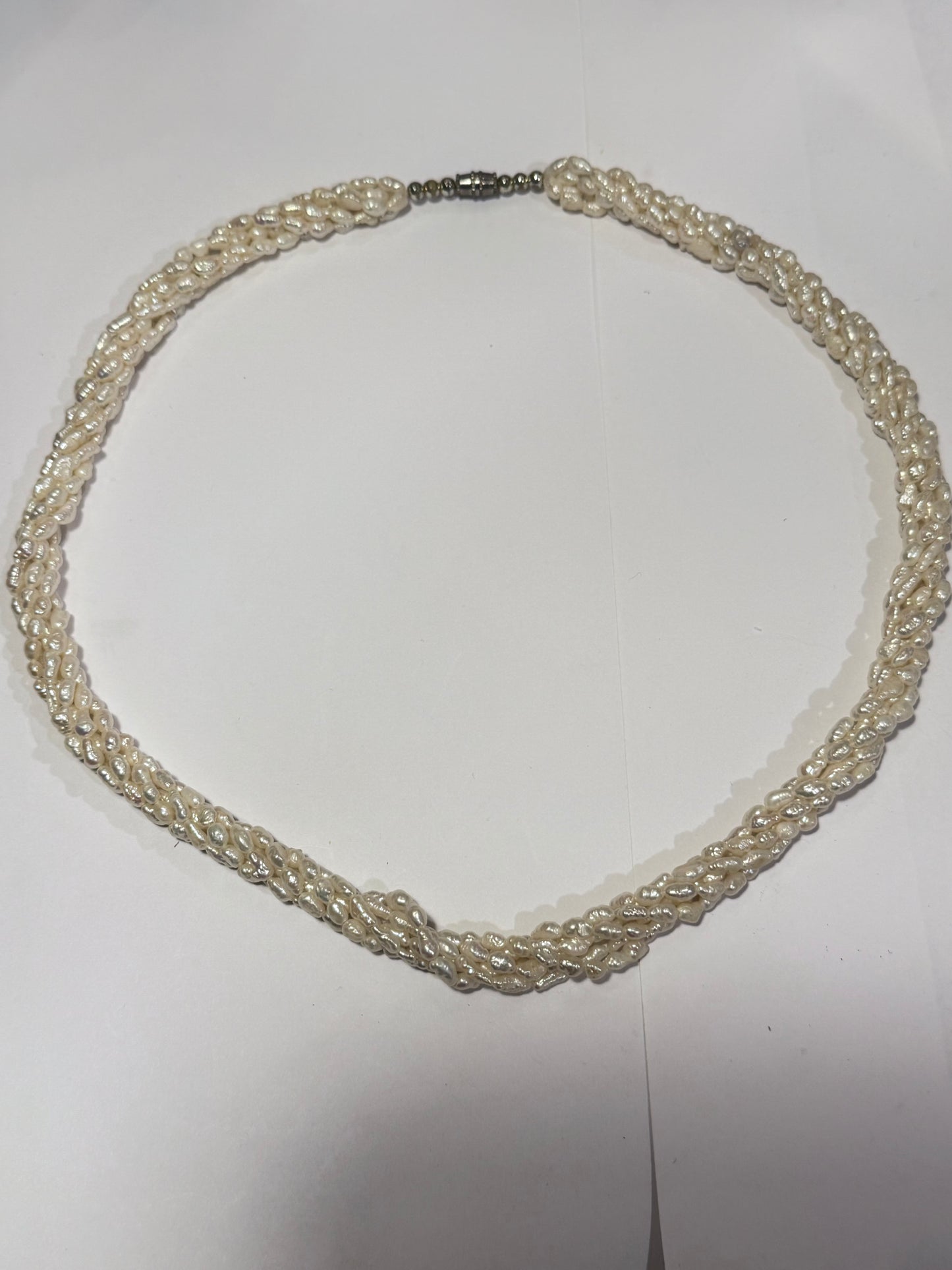 Antik ægte 5-radet ferskvands perle halskæde. Fra start 1900 tallet