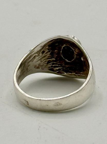 Vintage Onyx & Sterlingsølv ring. Polen. Fra 1980érne