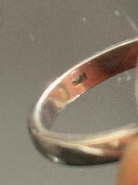 Vintage sterling sølv & rav ring.