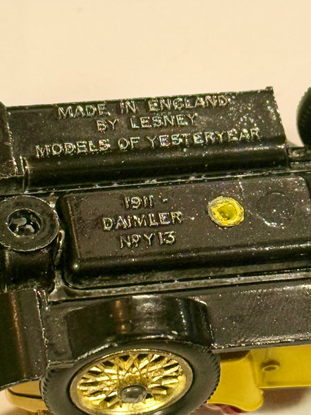 Vintage Lesney Matchbox 1911 Daimler No.Y13 metal bil, fra 1970érne.