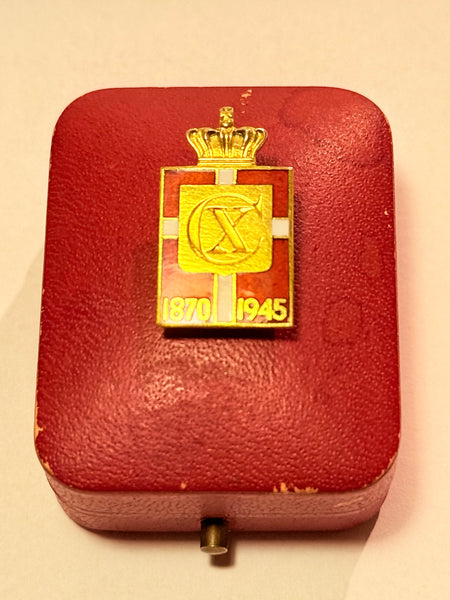 Georg Jensen Guld Chr.X. Kongemærke 1870-1945 til knappehul