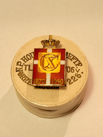 Georg Jensen Guld Chr.X. Kongemærke 1870-1940 til knappehul.