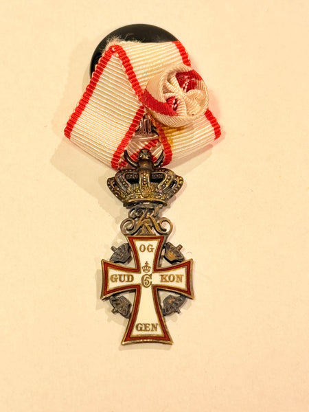 Miniaturemedalje af det danske Ridderkors - Frederik IX version.