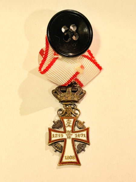 Miniaturemedalje af det danske Ridderkors - Frederik IX version.