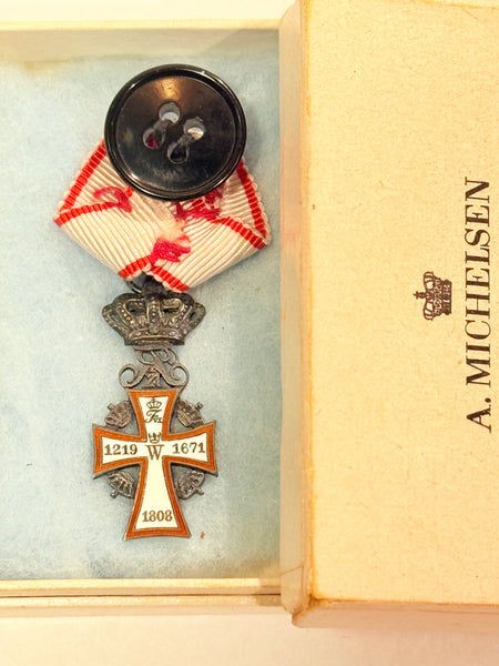 Miniaturemedalje af det danske Ridderkors - Frederik IX version.