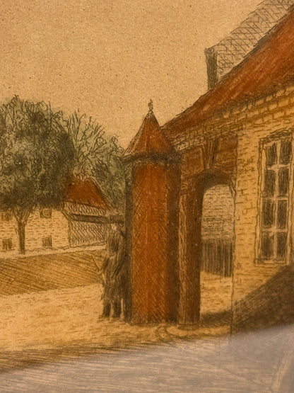 A.F.Willumsen. Koloreret radering af Kastellet, København. Fra slut 19.Årh. start 20.Årh
