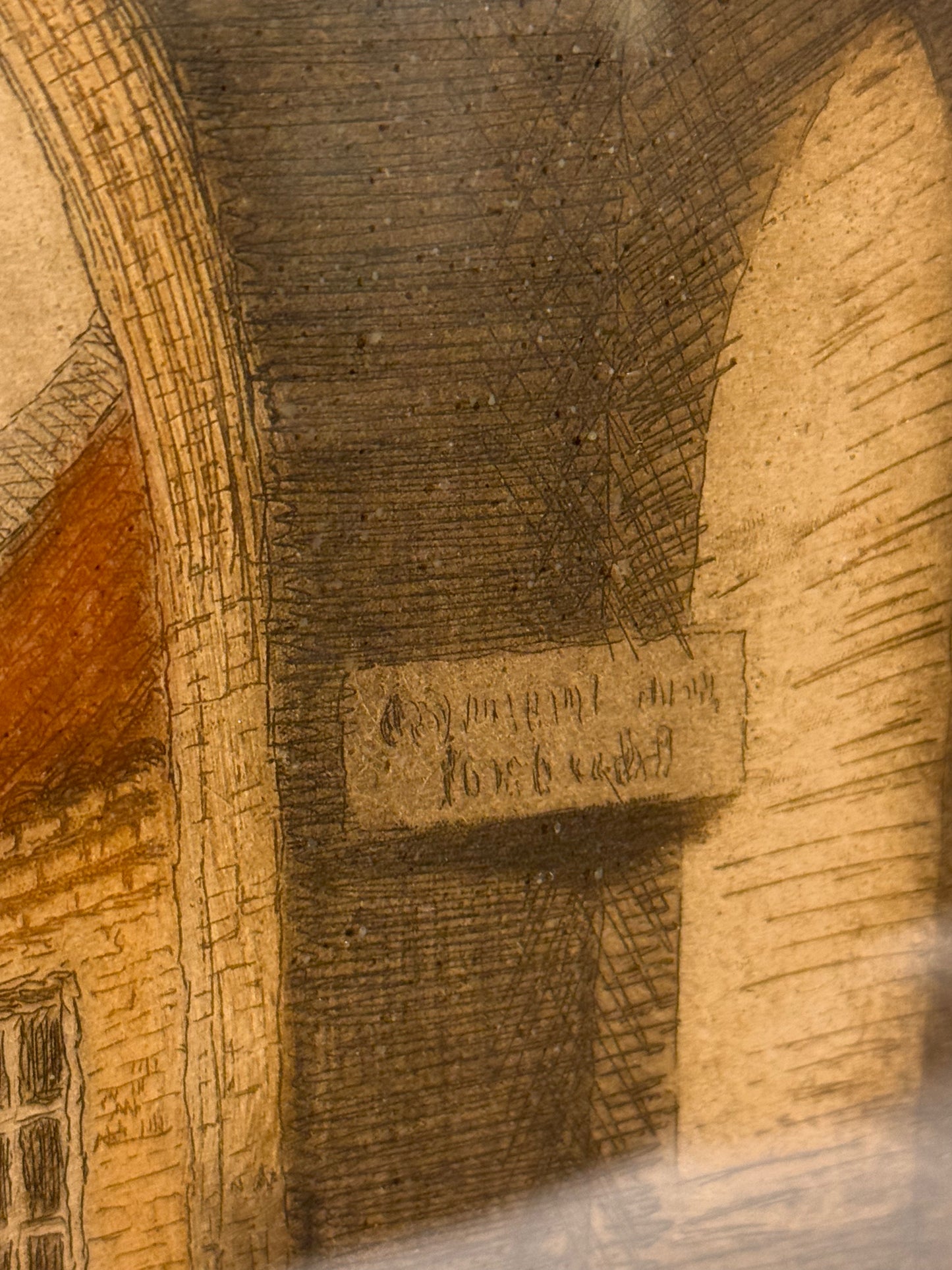 A.F.Willumsen. Koloreret radering af Kastellet, København. Fra slut 19.Årh. start 20.Årh