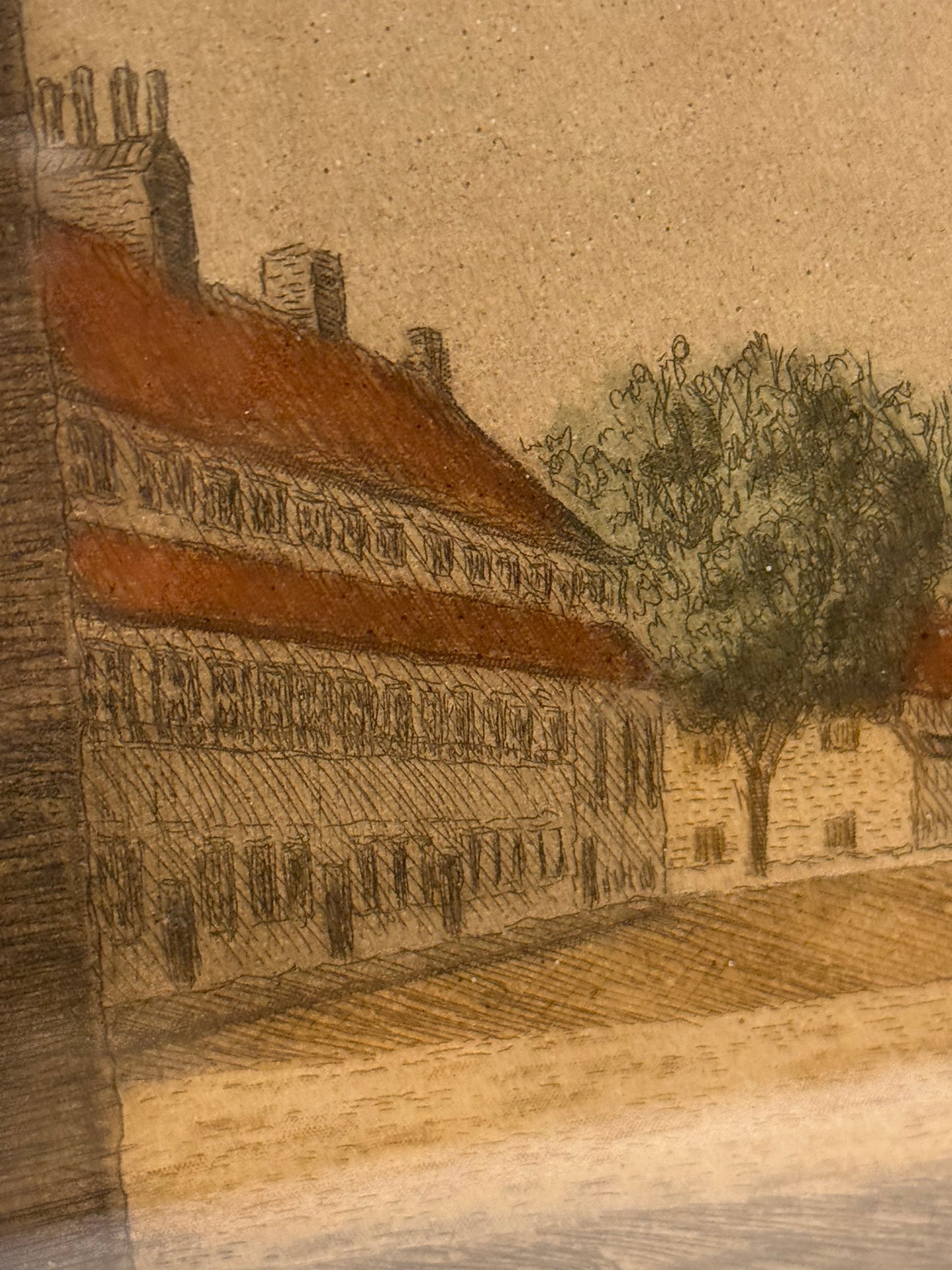 A.F.Willumsen. Koloreret radering af Kastellet, København. Fra slut 19.Årh. start 20.Årh