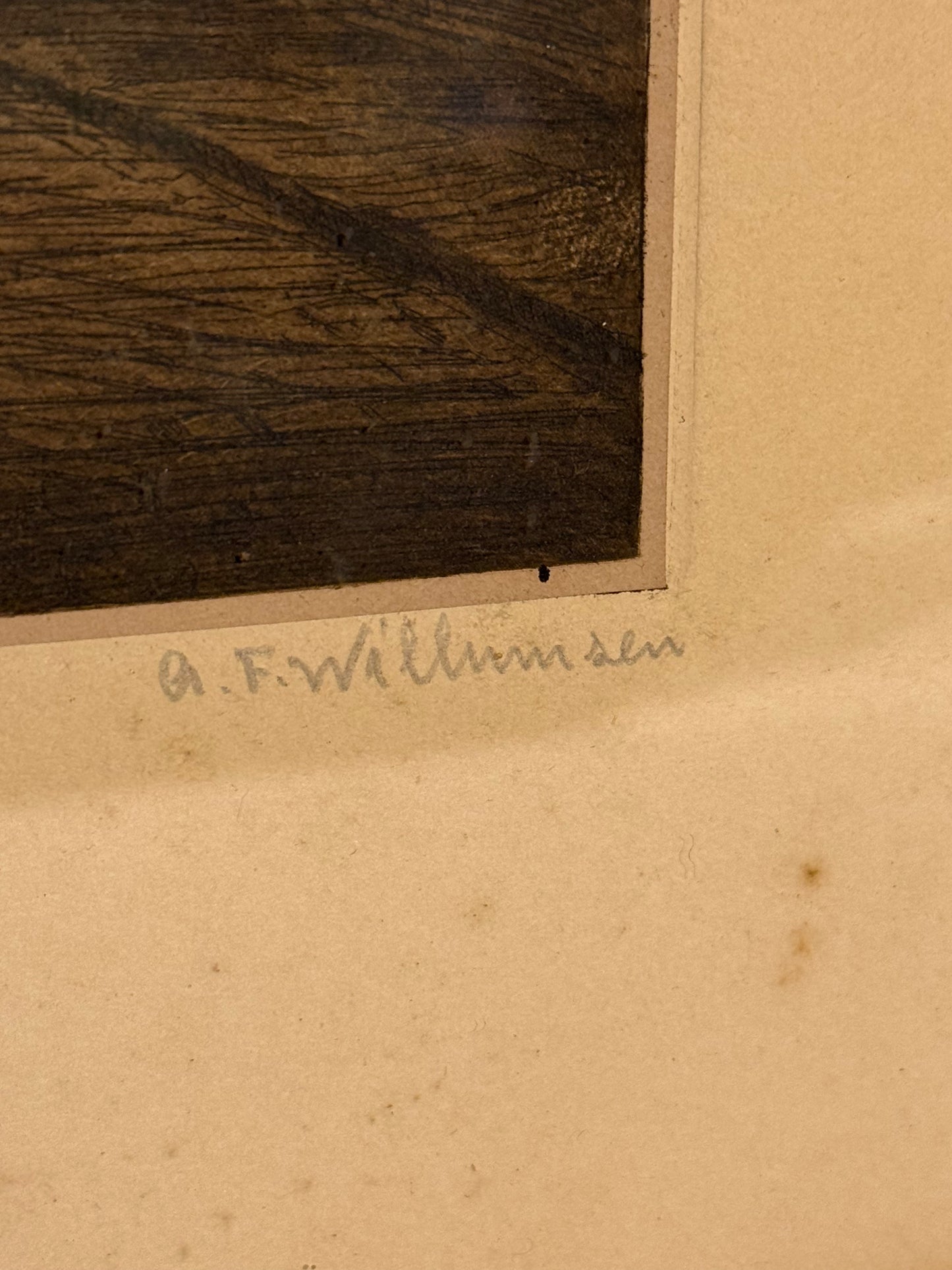 A.F.Willumsen. Koloreret radering af Kastellet, København. Fra slut 19.Årh. start 20.Årh