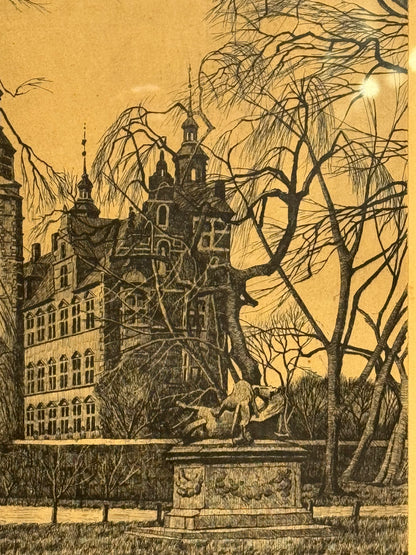 Hans Kruuse (f.1893-1973.) Radering af Rosenborg, København