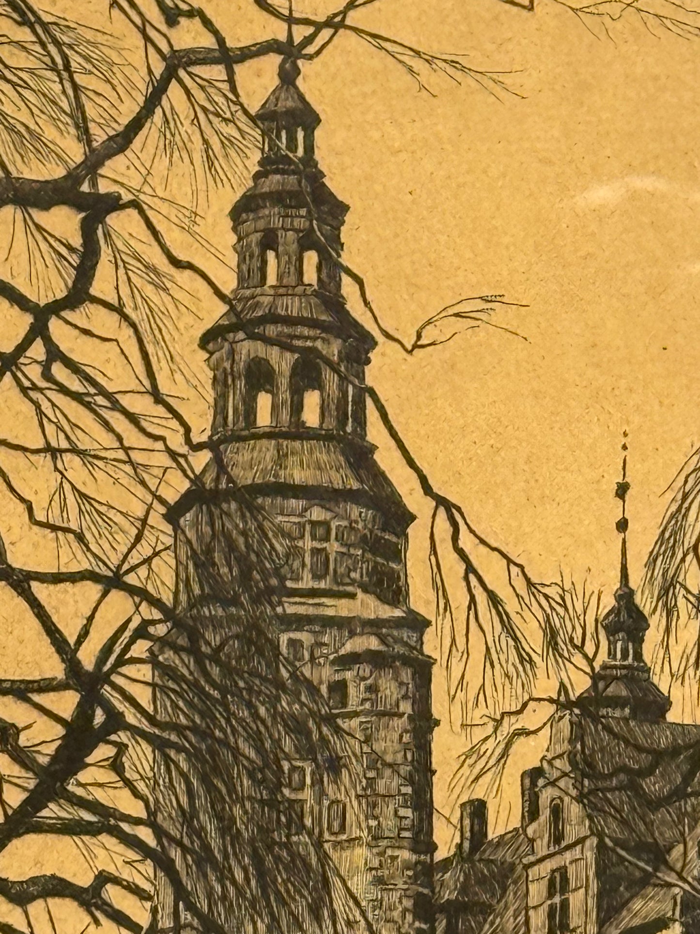 Hans Kruuse (f.1893-1973.) Radering af Rosenborg, København