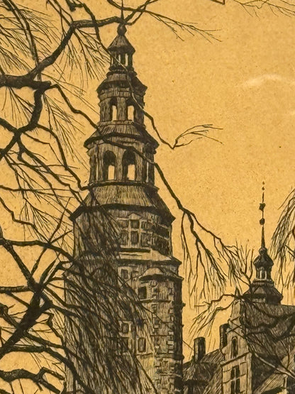 Hans Kruuse (f.1893-1973.) Radering af Rosenborg, København