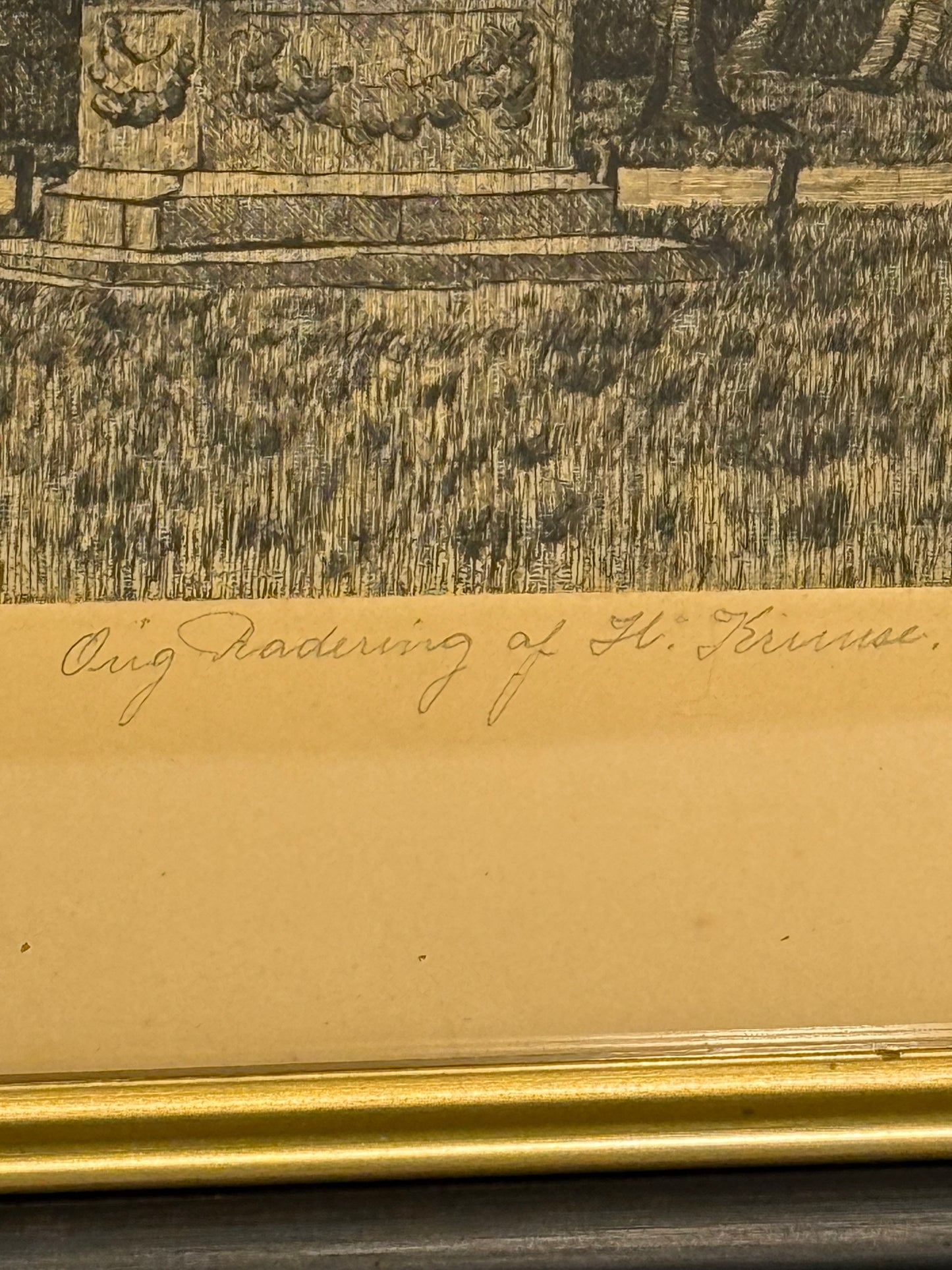 Hans Kruuse (f.1893-1973.) Radering af Rosenborg, København
