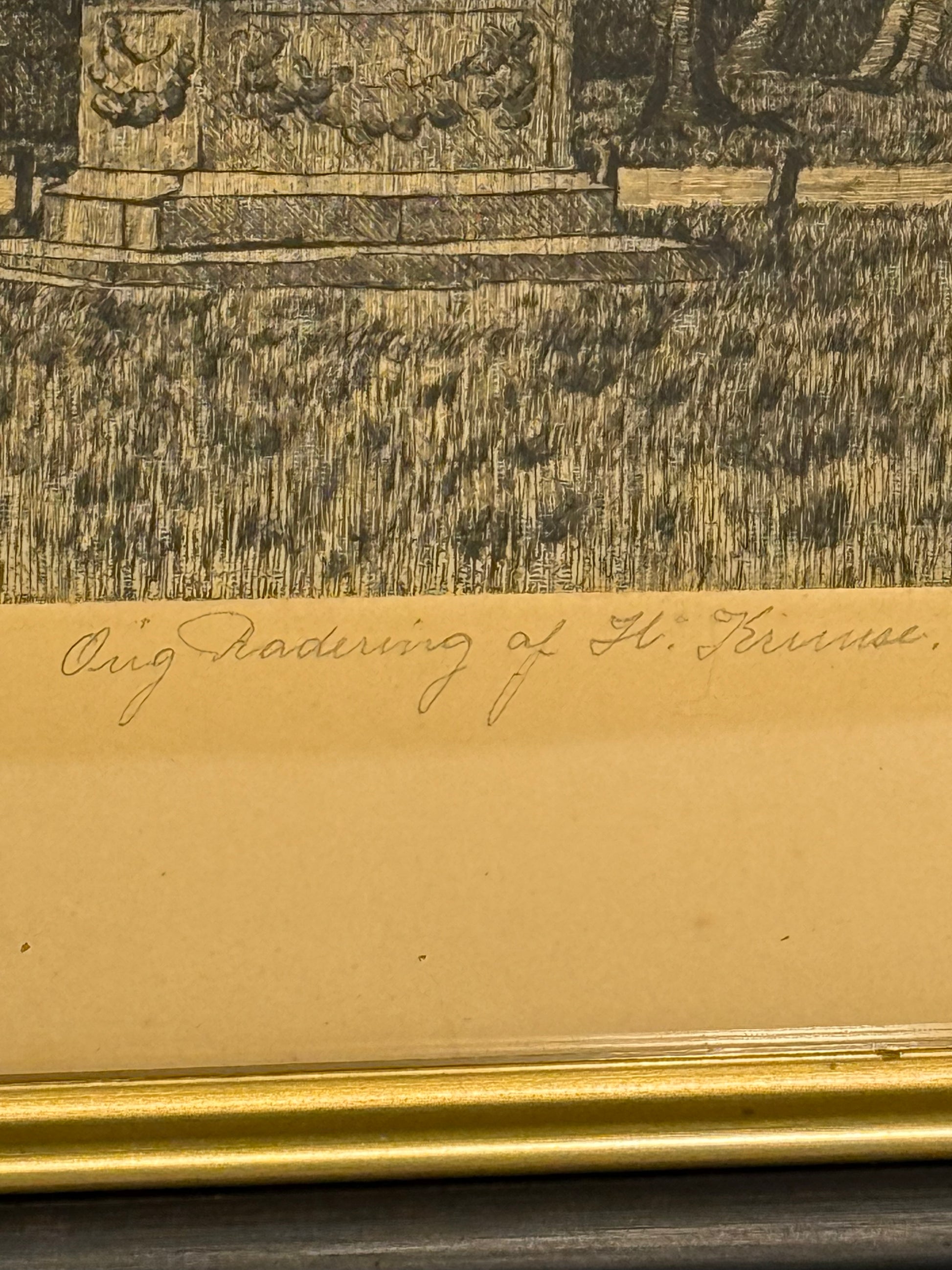 Hans Kruuse (f.1893-1973.) Radering af Rosenborg, København