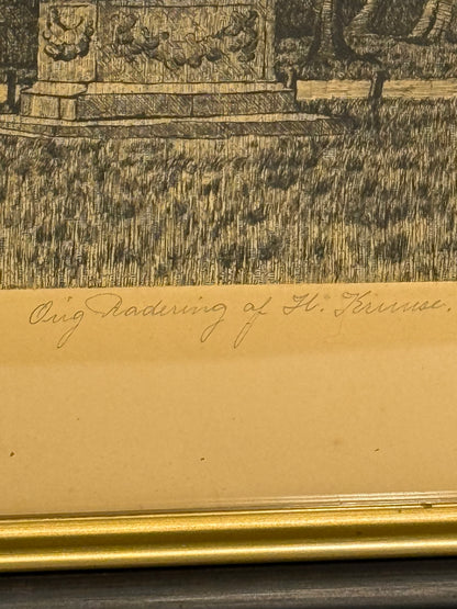 Hans Kruuse (f.1893-1973.) Radering af Rosenborg, København