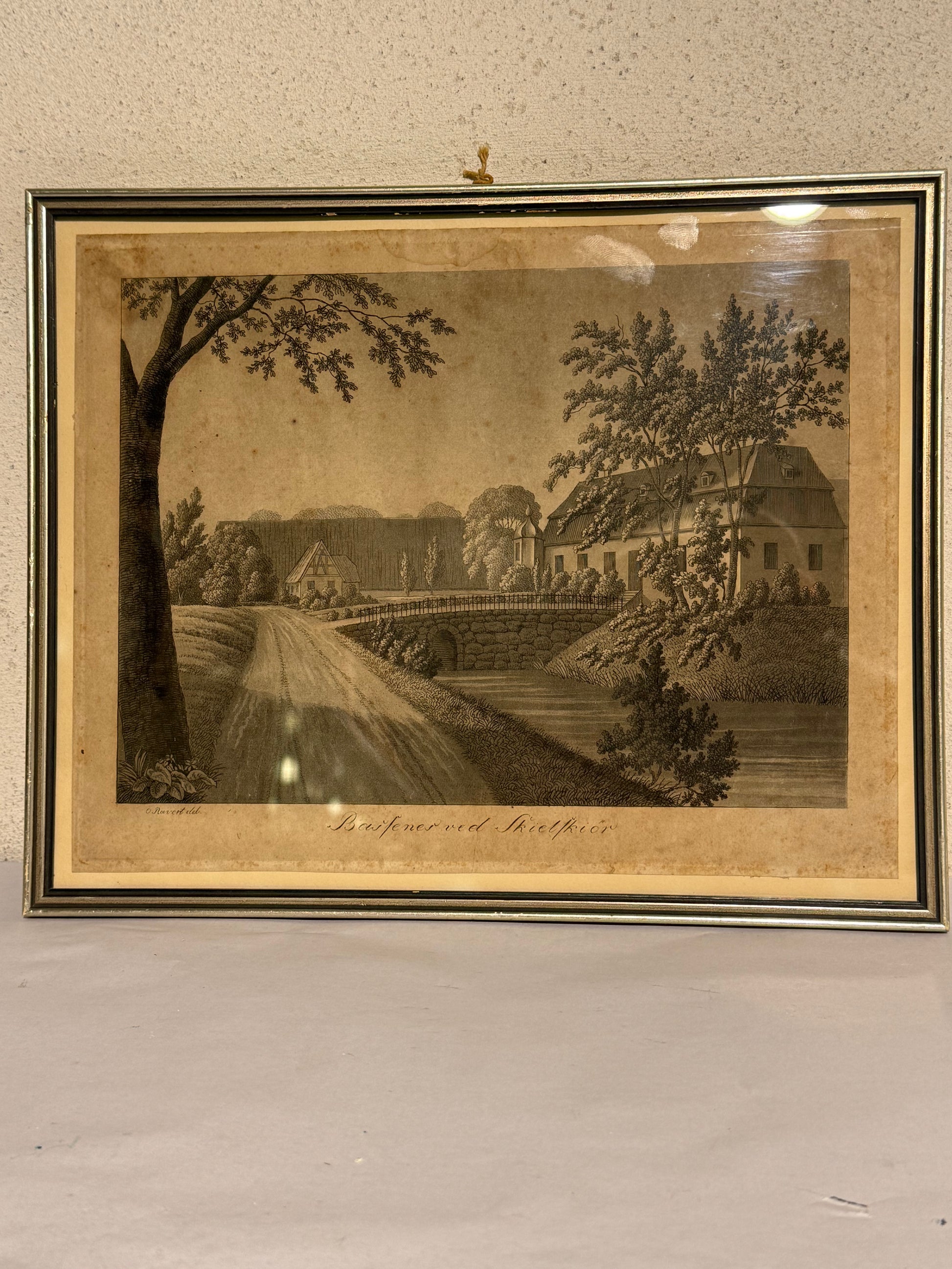 Ole Jørgen Rawert (f.1786-1851) Radering af Basnæs, Skælskør. Fra start 19.Årh