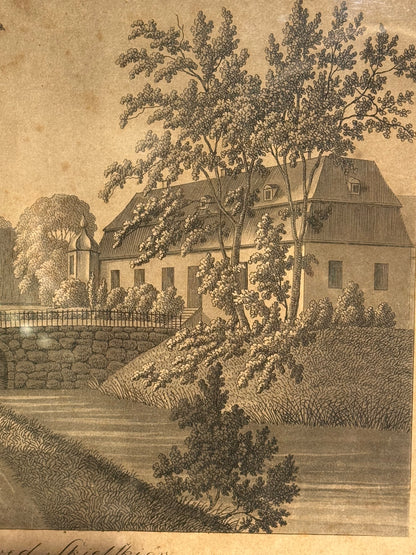 Ole Jørgen Rawert (f.1786-1851) Radering af Basnæs, Skælskør. Fra start 19.Årh