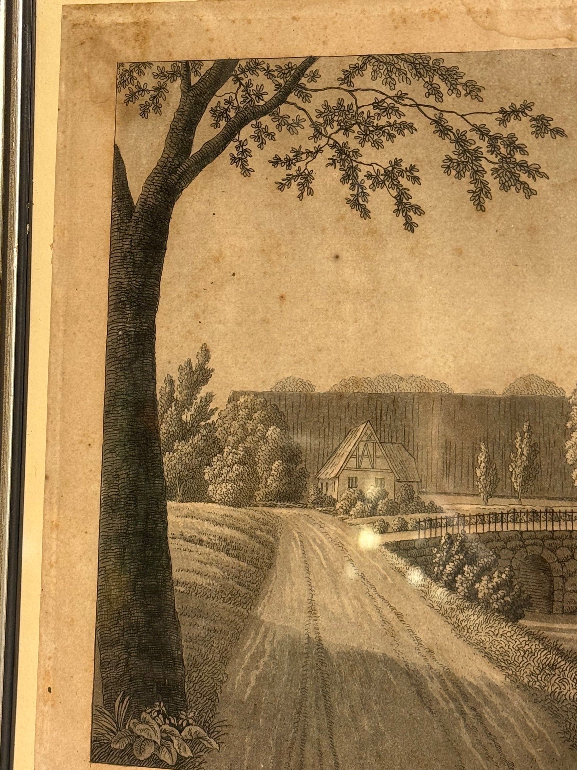 Ole Jørgen Rawert (f.1786-1851) Radering af Basnæs, Skælskør. Fra start 19.Årh