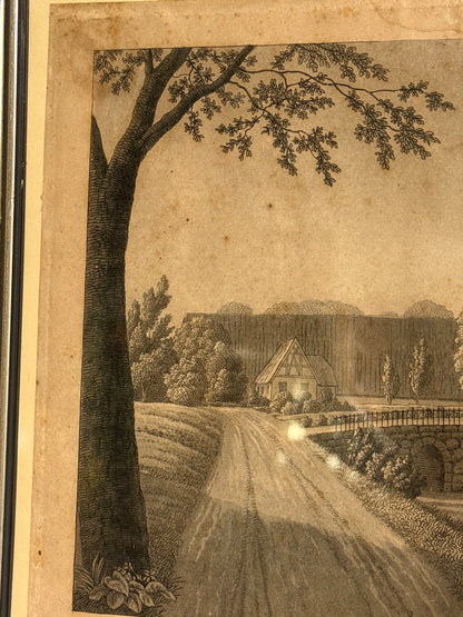 Ole Jørgen Rawert (f.1786-1851) Radering af Basnæs, Skælskør. Fra start 19.Årh