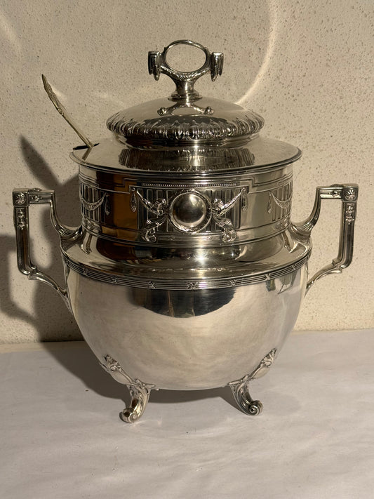 Antik Nyklassisk sølvbelagt punch bowl. Fra 1915-1925