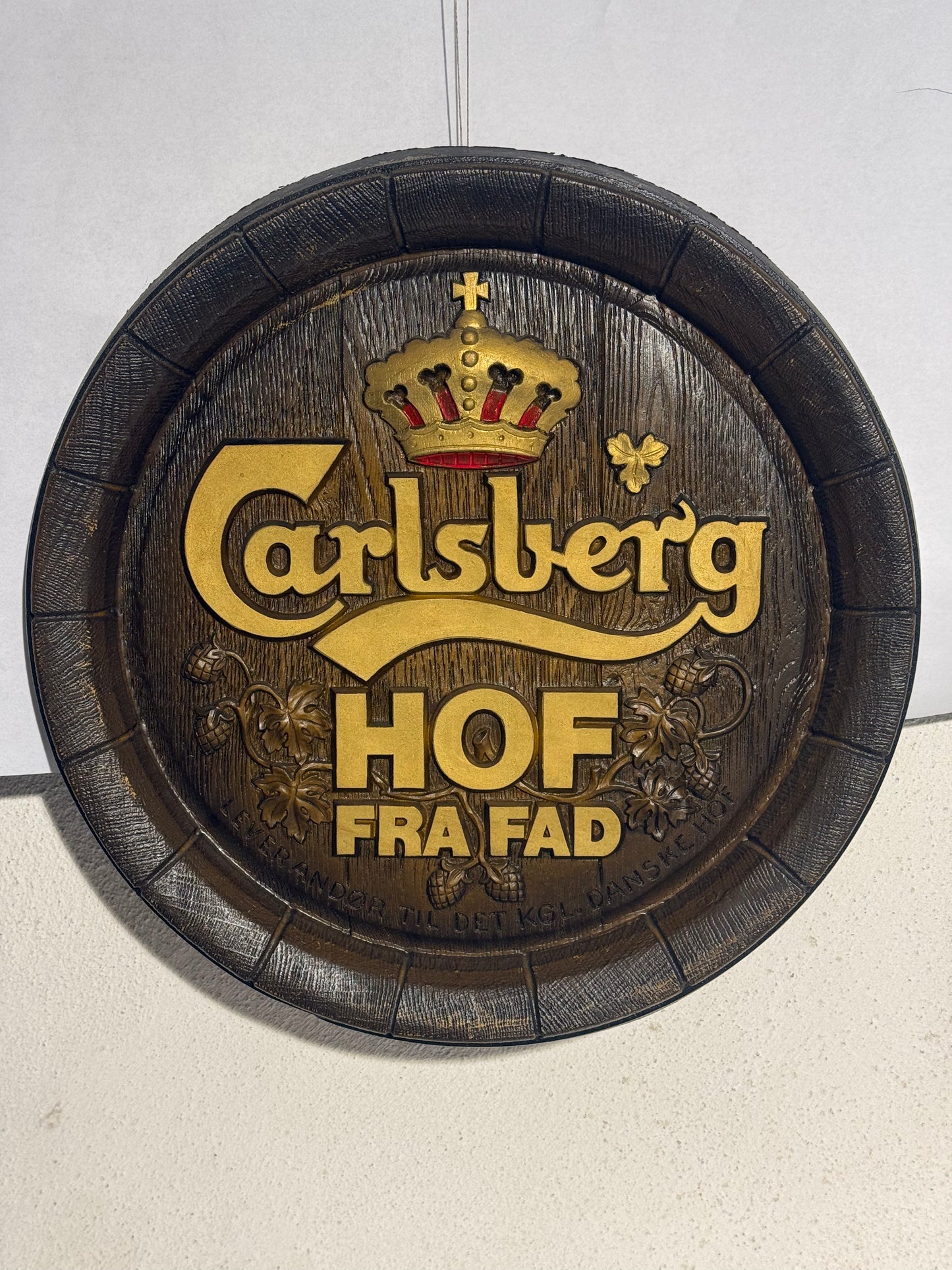 Vintage Carlsberg HOF FRA FAD Ølskilt