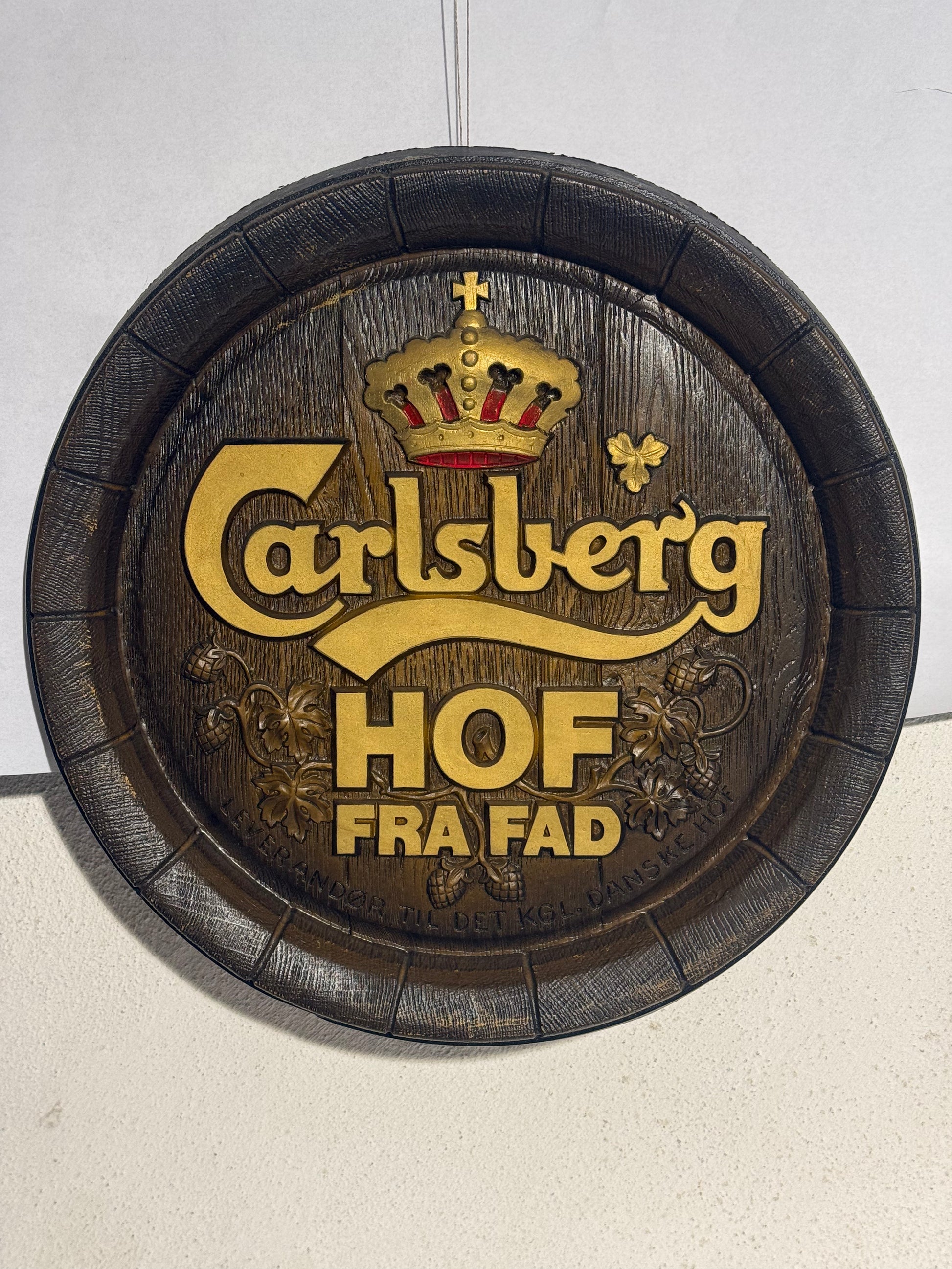 Vintage Carlsberg HOF FRA FAD Ølskilt