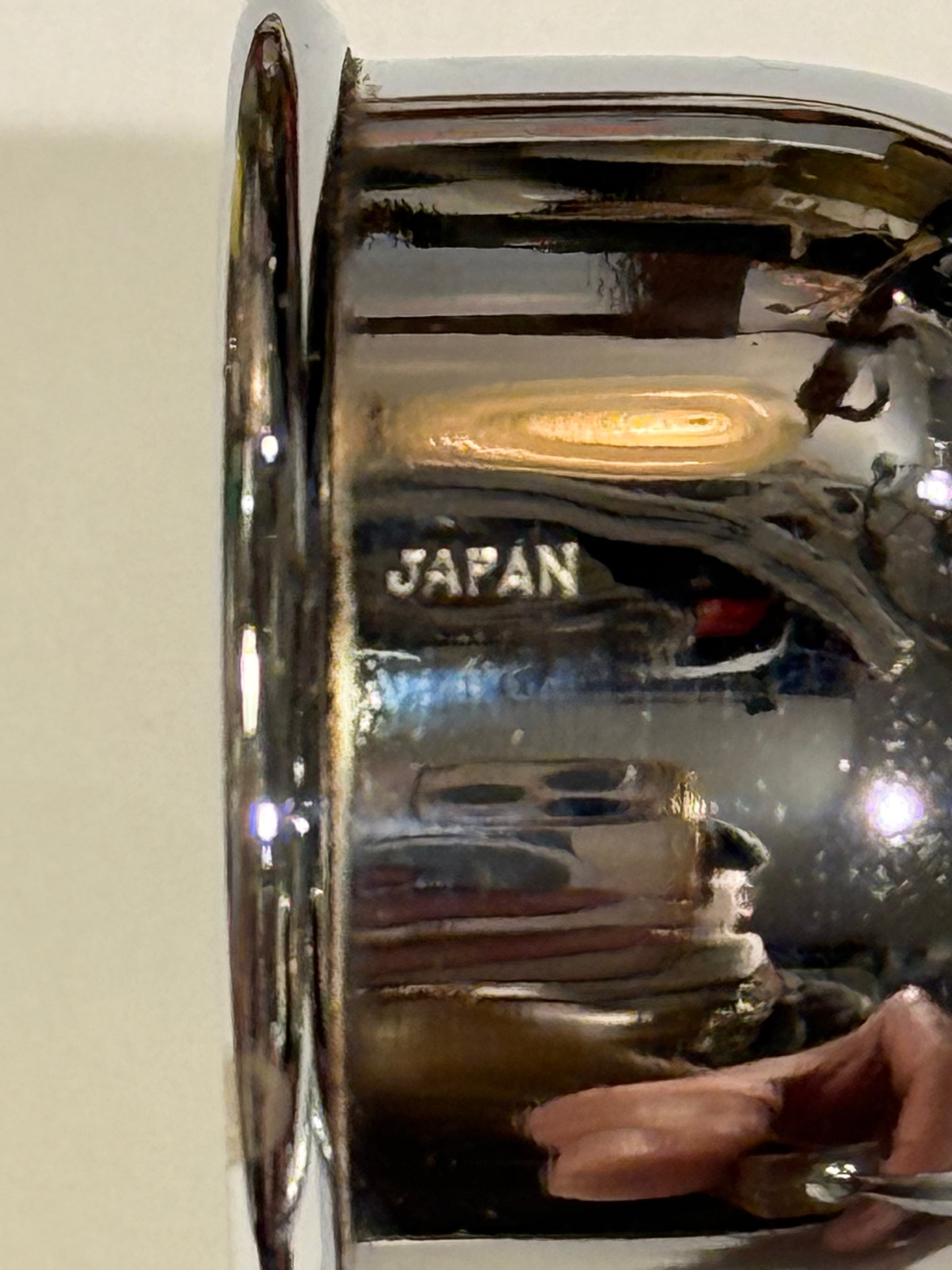 Vintage dobbelt cocktail målebæger i stål og palisander