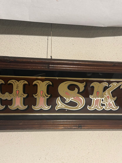 Vintage WHISKY pubskilt i glas