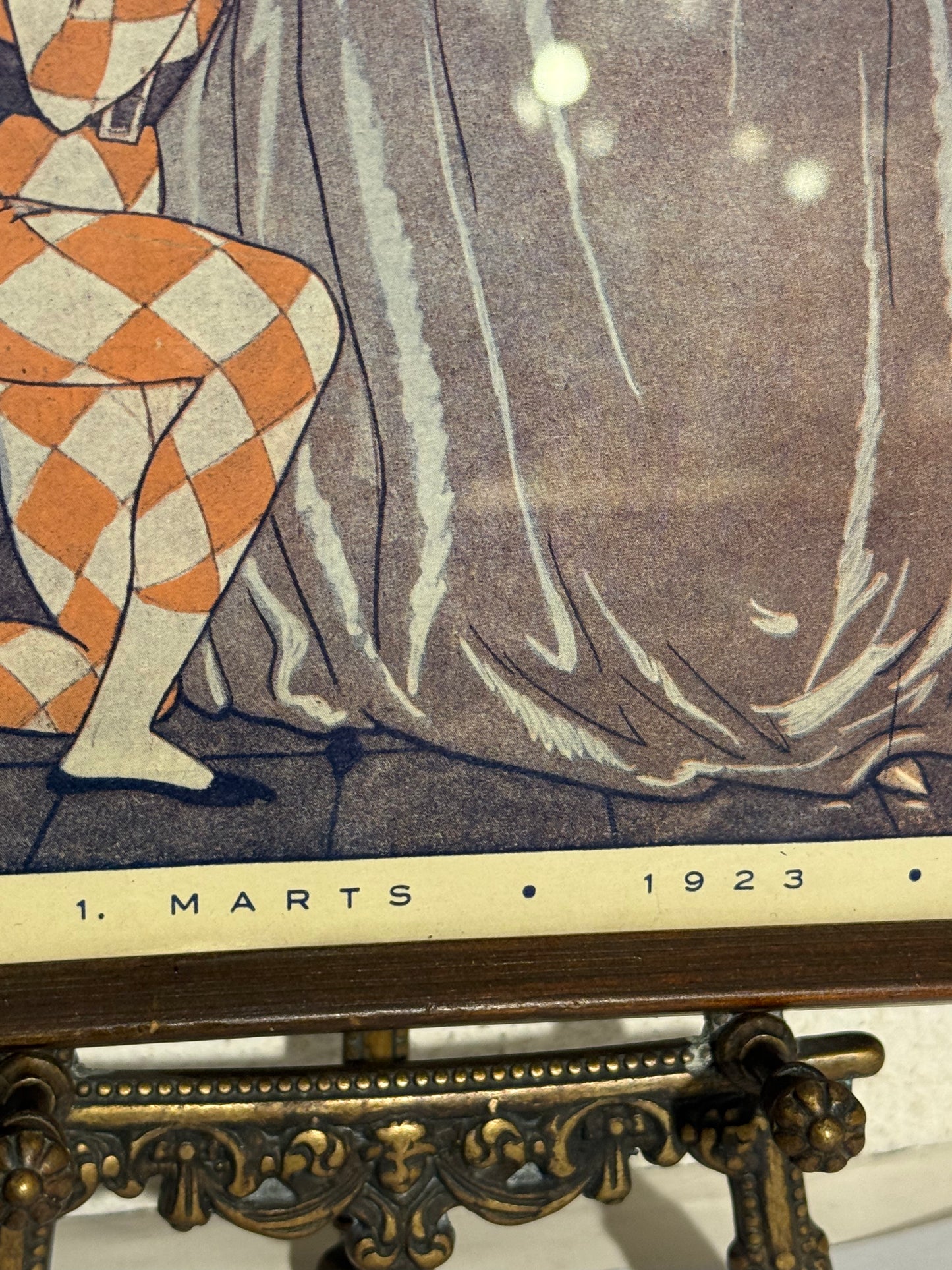 Antik original Art Deco George Barbier magasin forside, fra 1923