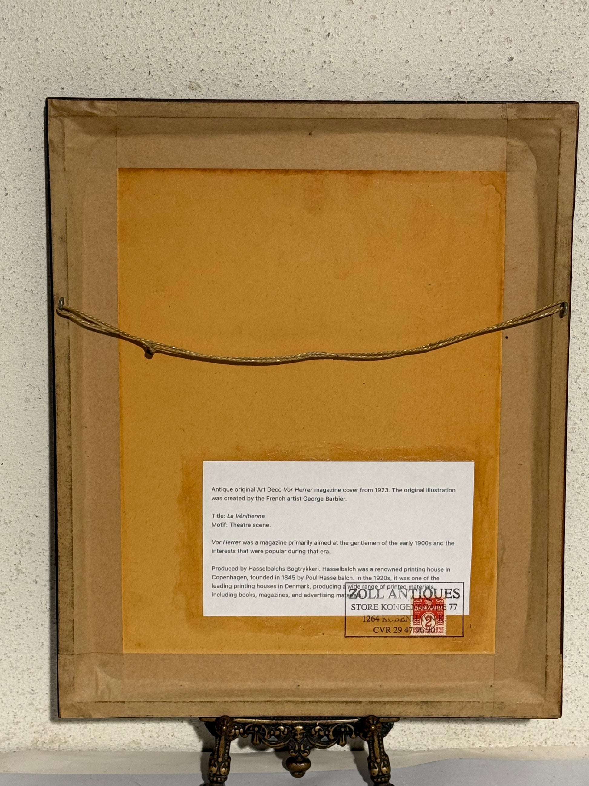 Antik original Art Deco George Barbier magasin forside, fra 1923