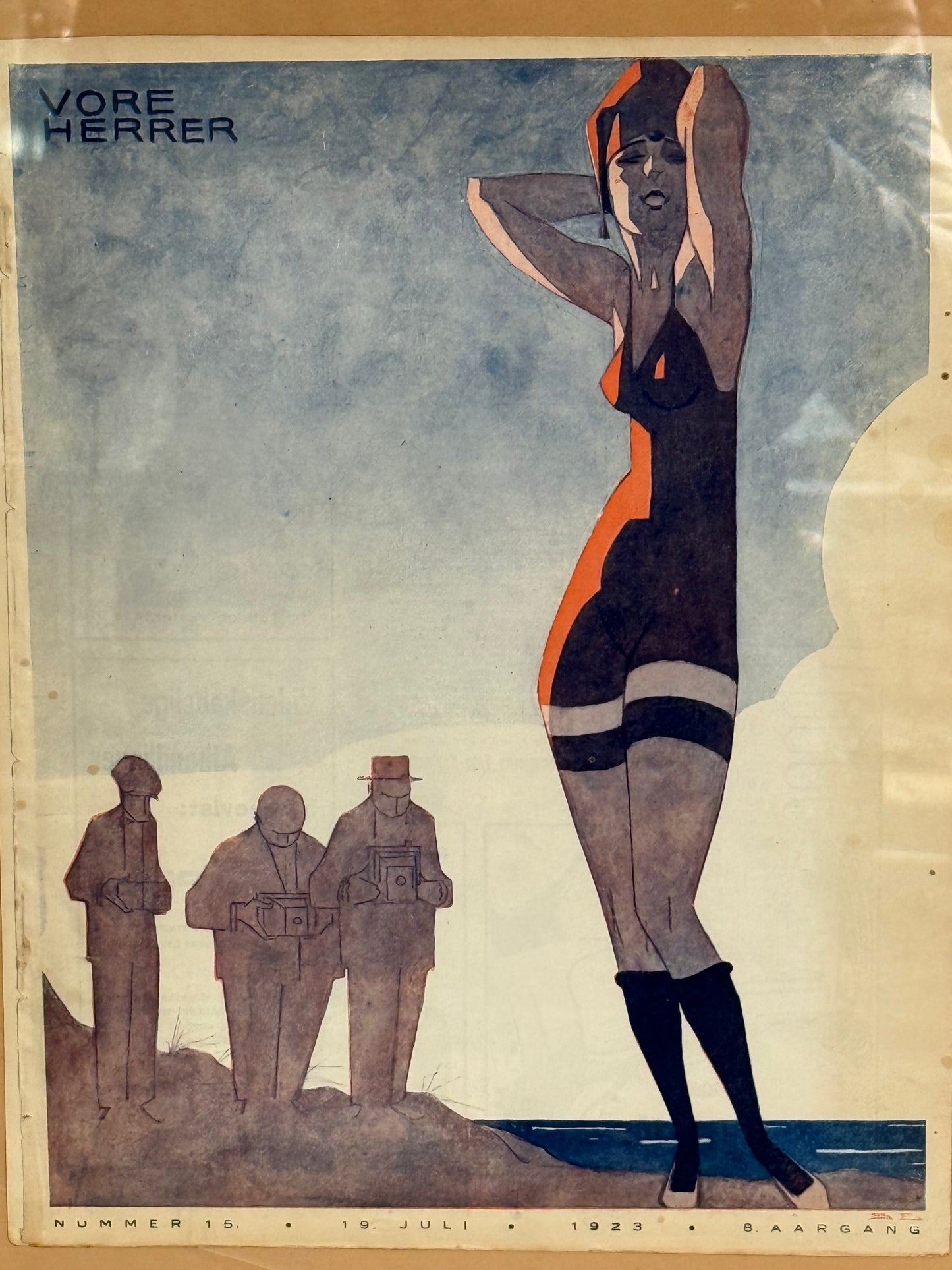 Antik original Art Deco Sven Brasch magasin forside, fra 1923